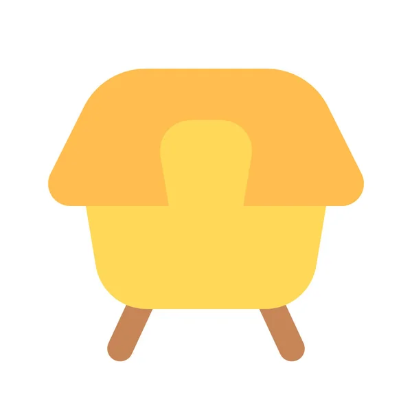 Cadeira Poltrona Ícone Lounge Estilo Plano — Vetor de Stock