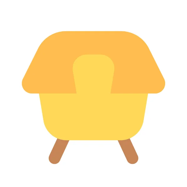 Sillón Icono Salón Estilo Plano — Vector de stock