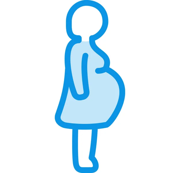 Madre Embarazada Esquema Icono Estilo Esquema — Archivo Imágenes Vectoriales