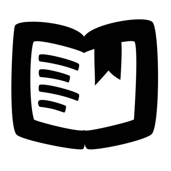 Book Bookmark Icono Sólido Estilo Sólido — Archivo Imágenes Vectoriales