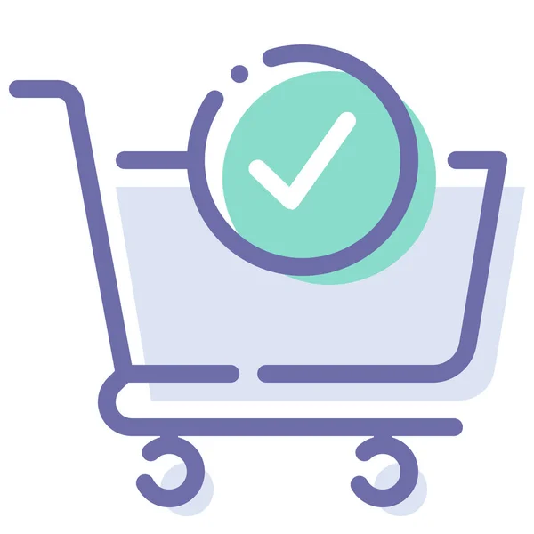 Carrito Compras Icono Tienda Estilo Contorno Lleno — Vector de stock