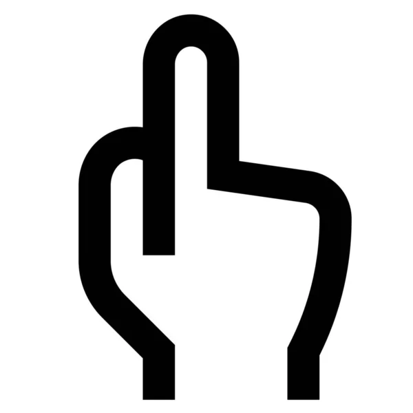 Vinger Gebaar Hand Pictogram Omtrek Stijl — Stockvector