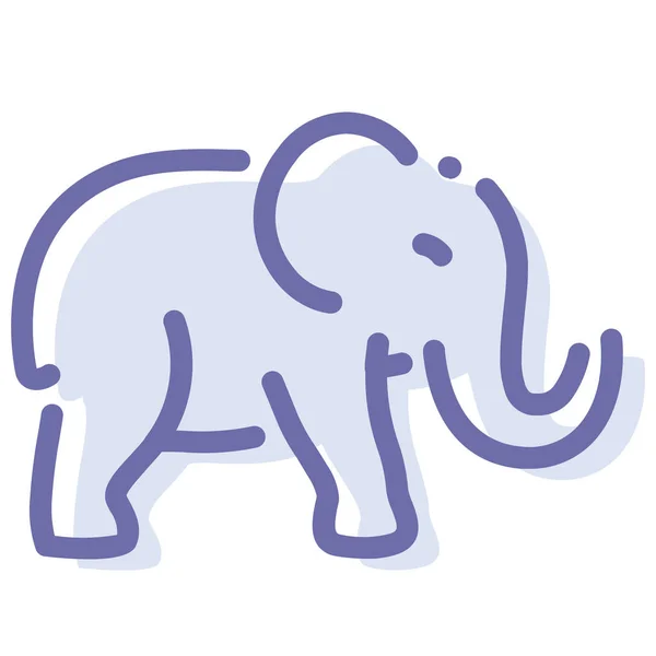 Animal Bishop Elefante Icono Estilo Contorno Lleno — Vector de stock