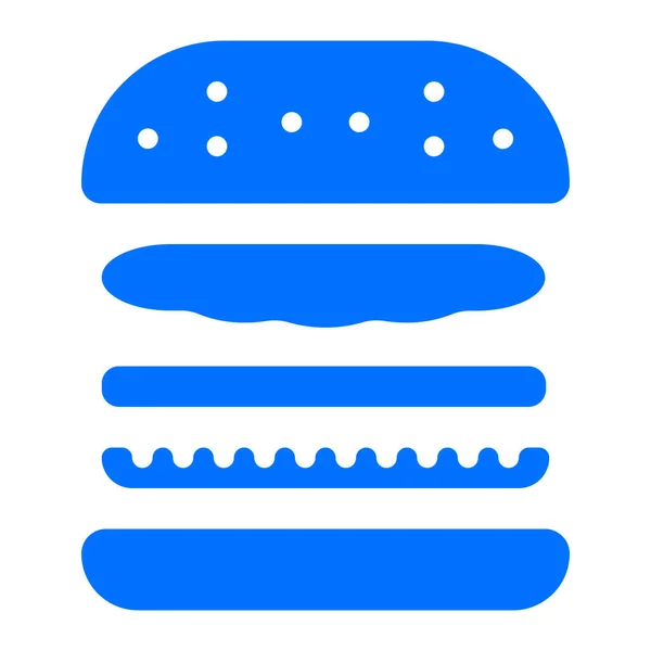 Hamburger Double Icône Alimentaire Dans Style Solide — Image vectorielle