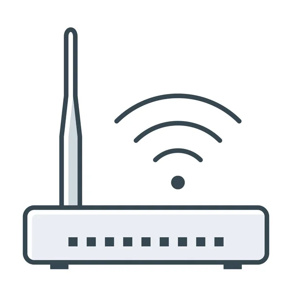 Hardware Modem Router Icon Filled Outline Style — Stock Vector