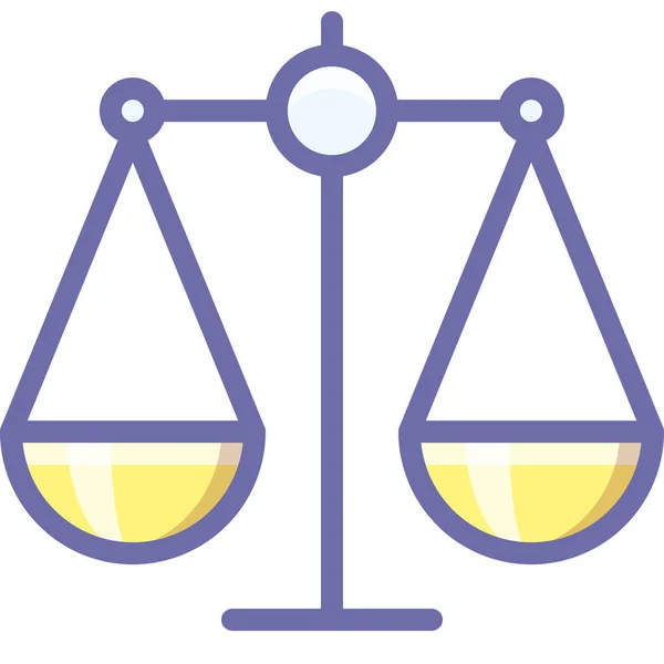 Ζυγαριά Ισορροπία Δικαιοσύνη Εικονίδιο Γεμισμένο Στυλ Περίγραμμα — Διανυσματικό Αρχείο