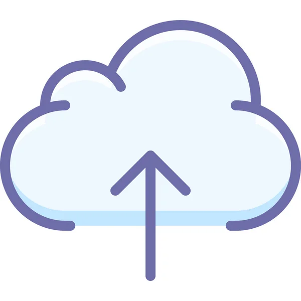 Cloud Daten Upload Symbol Ausgefüllten Outline Stil — Stockvektor