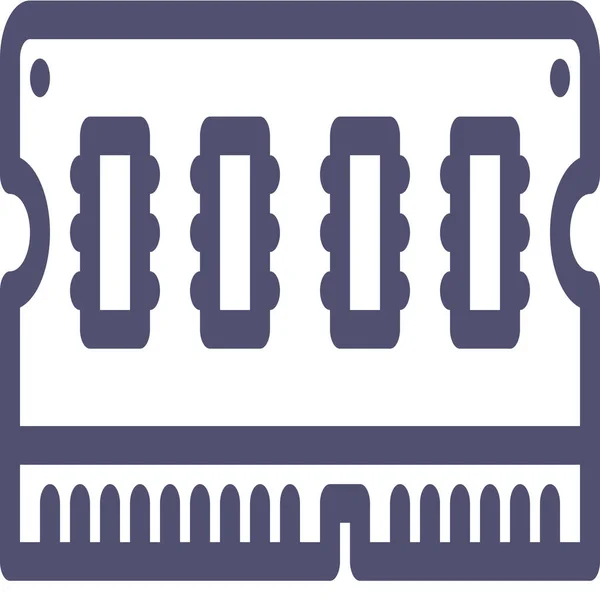 Icono Memoria Hardware Computadora Estilo Esquema — Archivo Imágenes Vectoriales