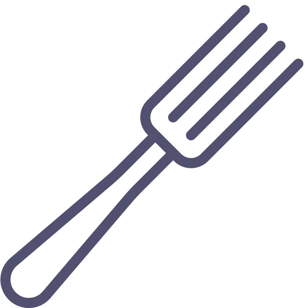 Иконка Кухни Столовыми Приборами Стиле Абрис — стоковый вектор