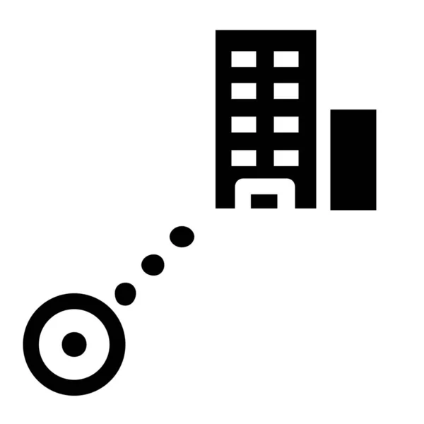 City Route Architecture Icon Solid Style — Wektor stockowy