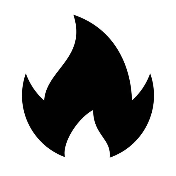 Spalić Ogień Ikona Płomień Stałym Stylu — Wektor stockowy