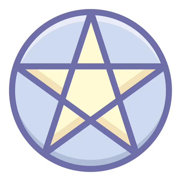 Ocultismo Pentagrama Pentagrama Ícone Estilo Esboço Preenchido — Vetor de Stock