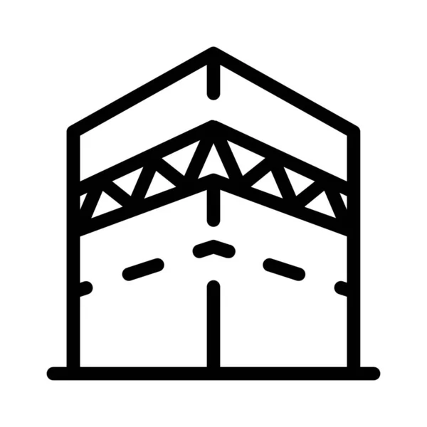 Ilylam Islamic Kaaba Icon Outline Style — 스톡 벡터