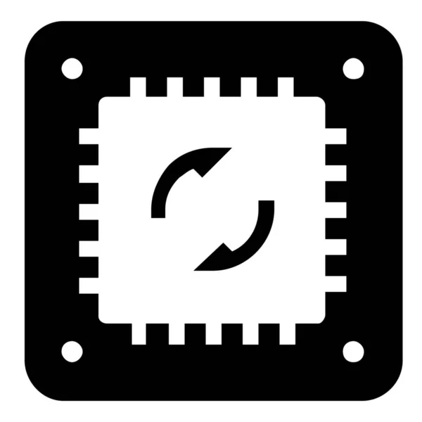 Actualizar Icono Chip Almacenamiento Estilo Sólido — Vector de stock