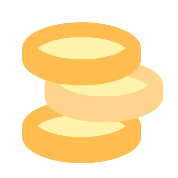 Κέρματα Χρυσό Εικονίδιο Χρήματα Επίπεδο Στυλ — Διανυσματικό Αρχείο