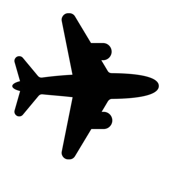Ícone Transporte Mosca Avião Estilo Sólido — Vetor de Stock