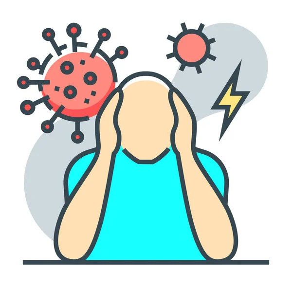 Anxiety Virus Coronavirus Icon Coronavirus Covid Category — Stock Vector