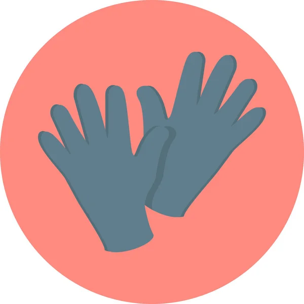 Kläder Handskar Hand Ikon Platt Stil — Stock vektor