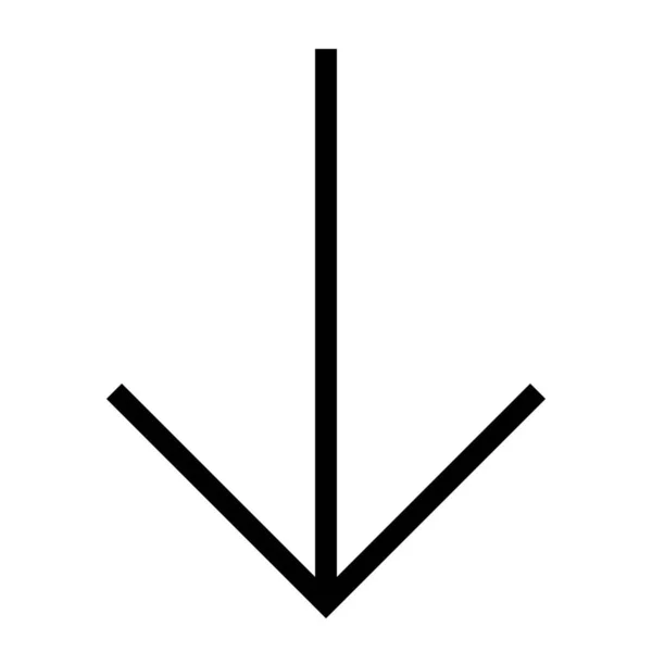 Omlaag Pijl Omtrek Pictogram Omtrek Stijl — Stockvector