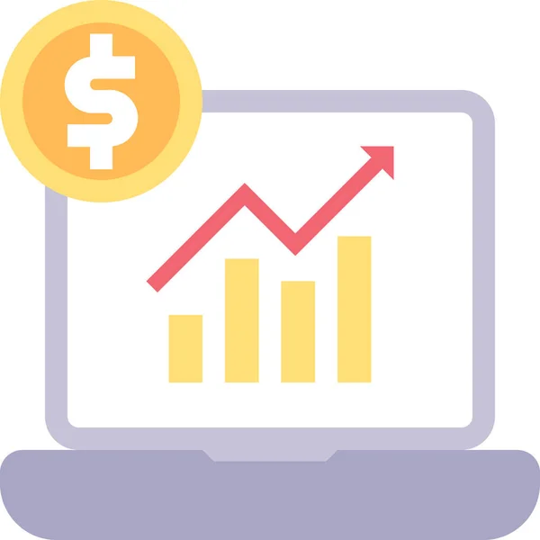 Grafiek Computer Dollar Pictogram Business Management Categorie — Stockvector