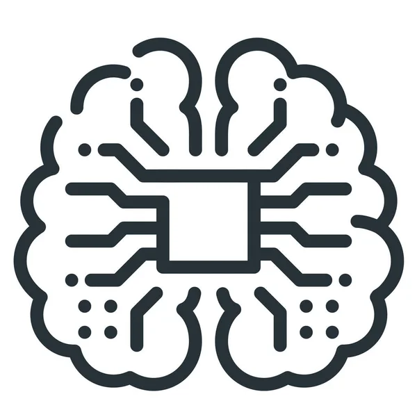 Icono Inteligencia Cibernética Artificial — Vector de stock