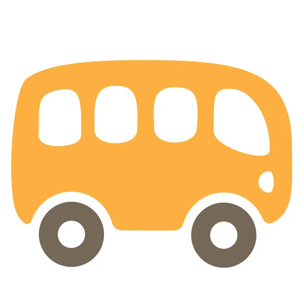 Autotransport Bus Ikone Flachen Stil — Stockvektor