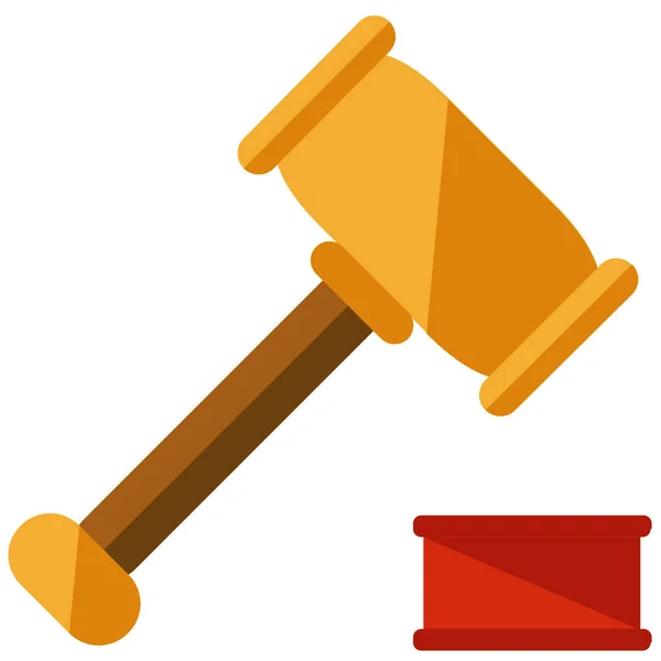 Business Gavel Court Icon Επίπεδη Στυλ — Διανυσματικό Αρχείο