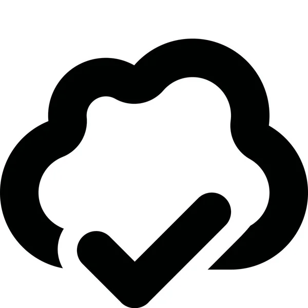 Comprobar Nube Hecho Icono Estilo Esquema — Vector de stock