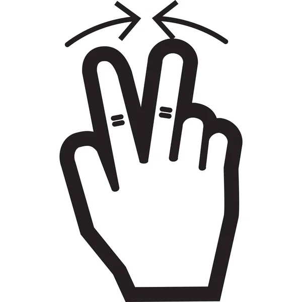 Pfeilfinger Hand Symbol Outline Stil — Stockvektor