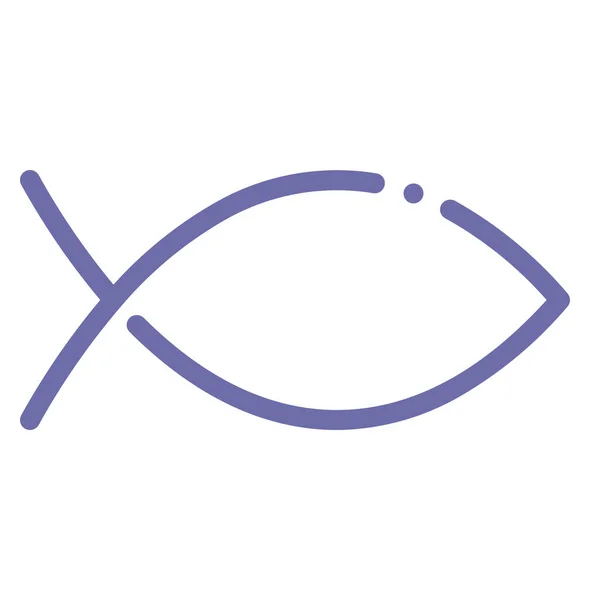 Chrześcijańskie Ryby Ichthys Ikona Stylu Zarys — Wektor stockowy
