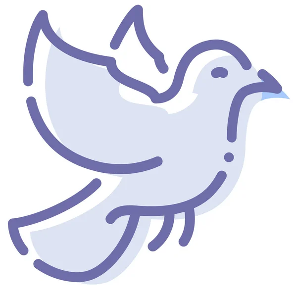 Vogel Taube Fliege Symbol Stil Ausgefüllter Umrisse — Stockvektor