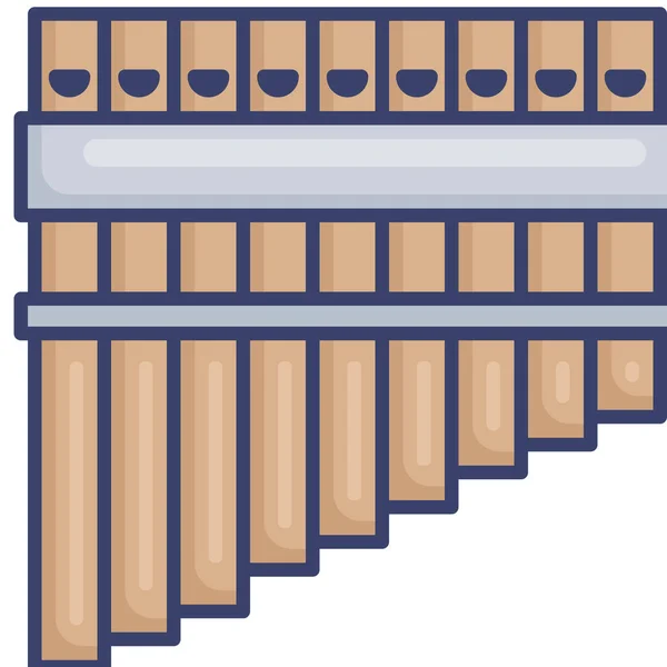 Caixa Entretenimento Ícone Flauta —  Vetores de Stock