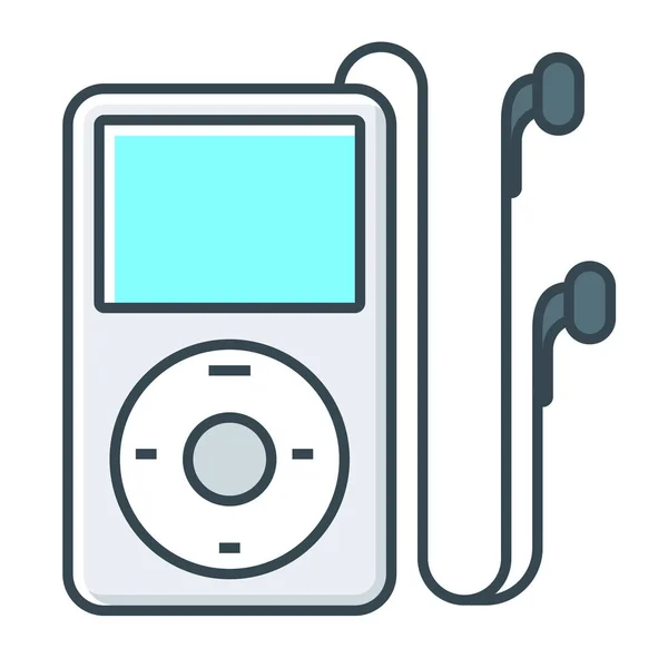 Iconos Auriculares Dispositivos Clásicos Estilo Contorno Lleno — Vector de stock