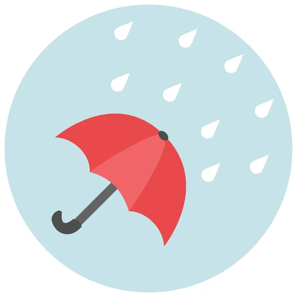 Forecast Protection Rain Icon Flat Style — Stock Vector