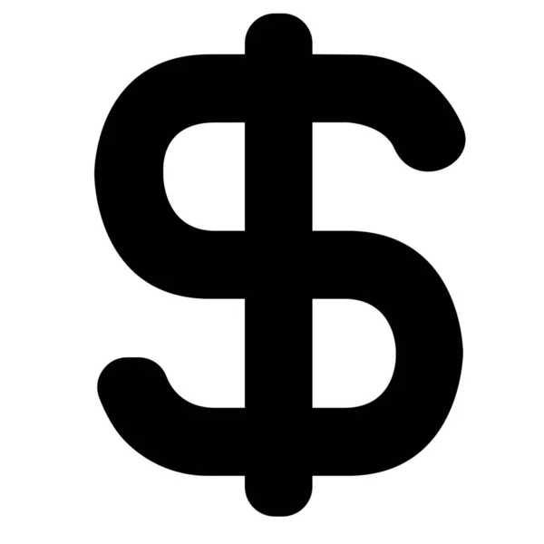 Dólar Icono Signo Dinero Estilo Sólido — Vector de stock