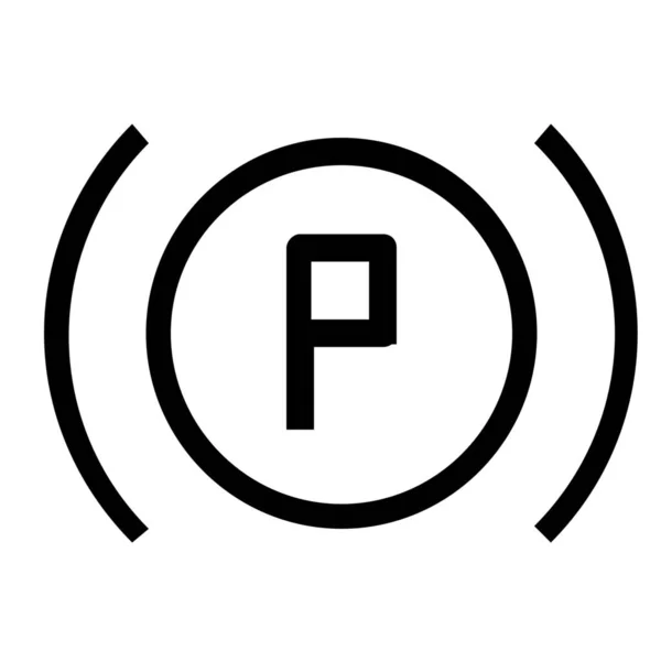 Значок Парковки Приладової Панелі Стилі Контур — стоковий вектор