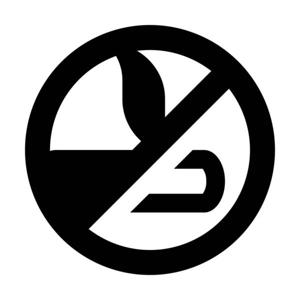 Verboden Roken Solid Icon Solid Style — Stockvector