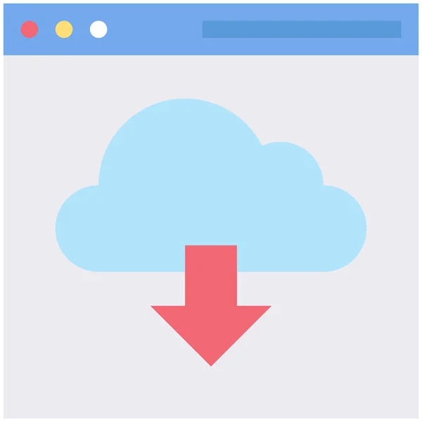 Ikona Pobierania Chmurze Przeglądarki Kategorii Tworzenie Projektowanie Stron Internetowych — Wektor stockowy