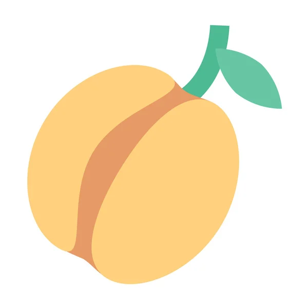 Peach Leaf Flat Icon Flat Style — Stock Vector