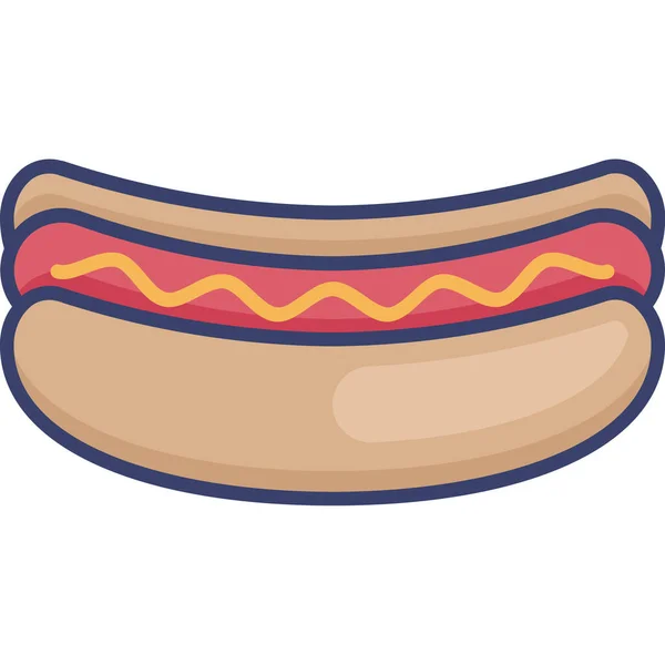 Fast Food Hotdog Ikone — Stockvektor