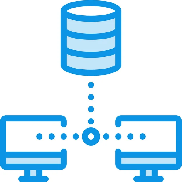 Copia Seguridad Base Datos Icono Sincronización Estilo Esquema Rellenado — Vector de stock