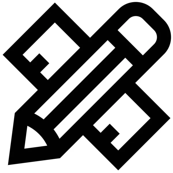 Bildungs Geometrie Messsymbol Outline Stil — Stockvektor