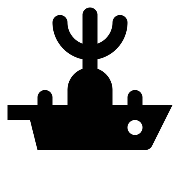 Portaaviones Iceboat Icono Sólido Estilo Sólido — Vector de stock