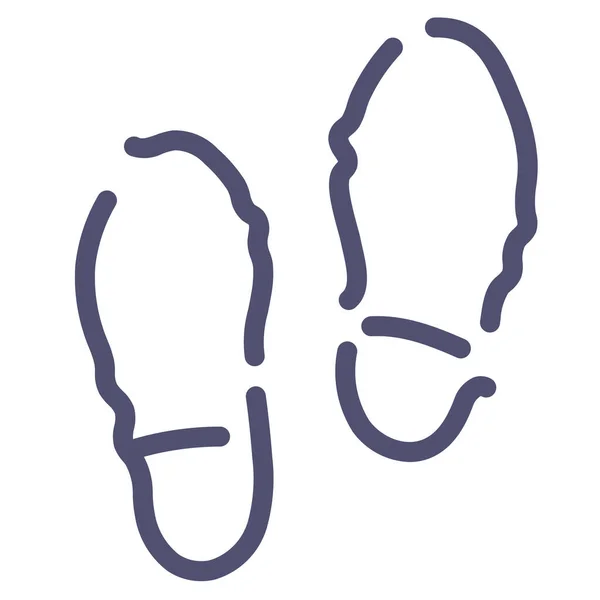 Stiefel Fußabdruck Menschliche Ikone Outline Stil — Stockvektor