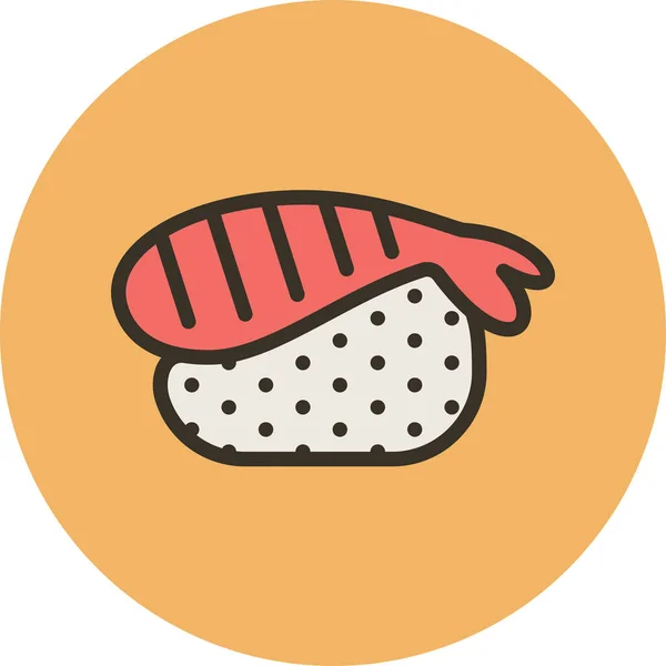 Food Japanese Seafood Icon Filled Outline Style — Stock Vector