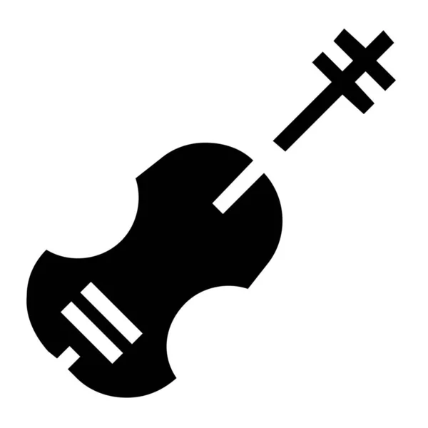 Cello Instrument Musical Icon Solid Style — Image vectorielle