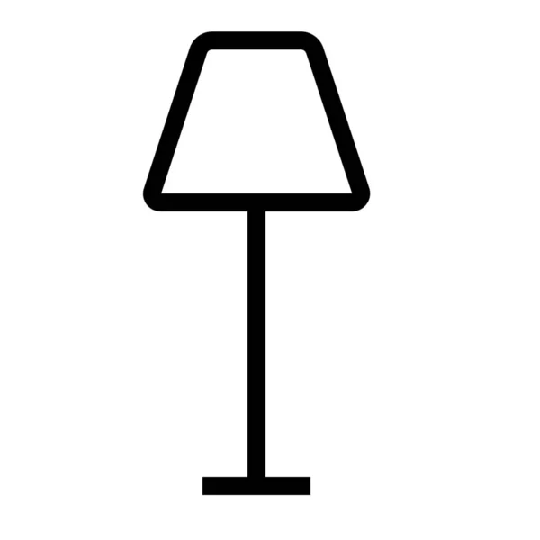 Vloerlamp Icoon Outline Stijl — Stockvector