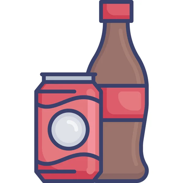 Drank Fles Blikje Pictogram — Stockvector