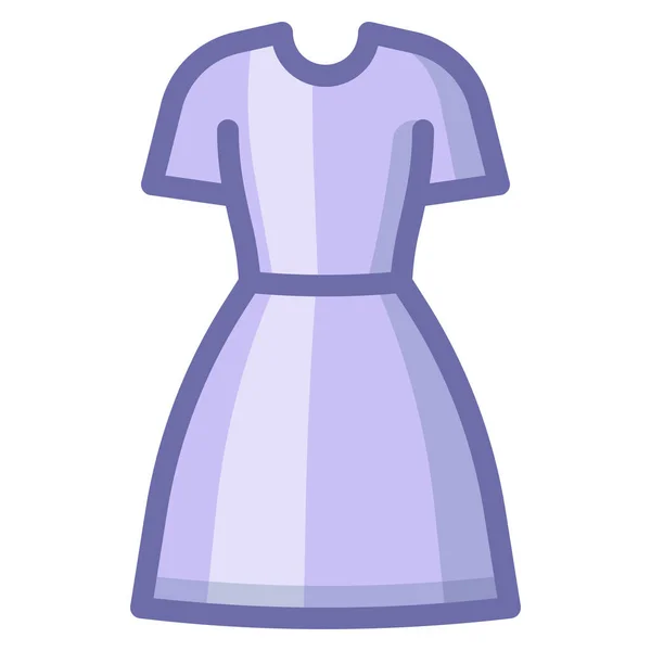 Vestido Ropa Icono Vestido Estilo Contorno Lleno — Vector de stock