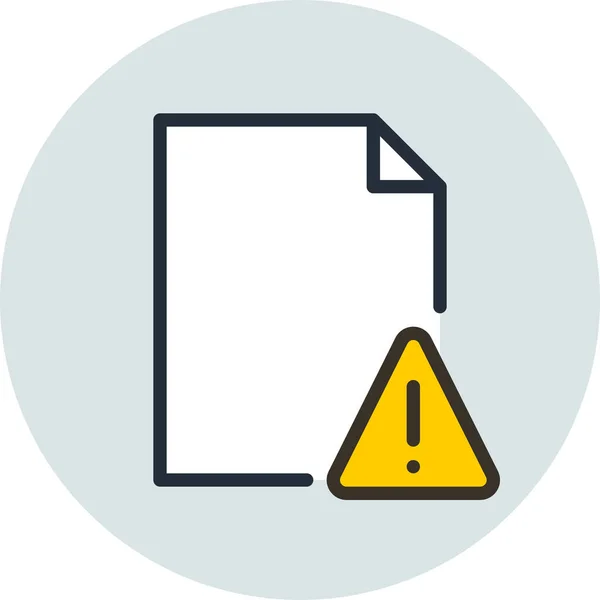 Alert Document File Icon Filled Outline Style — Stock Vector